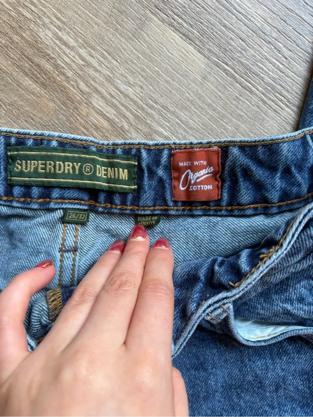 Title: Superdry Organic Cotton High-Waisted Straight Leg Jeans | Vintage Wash